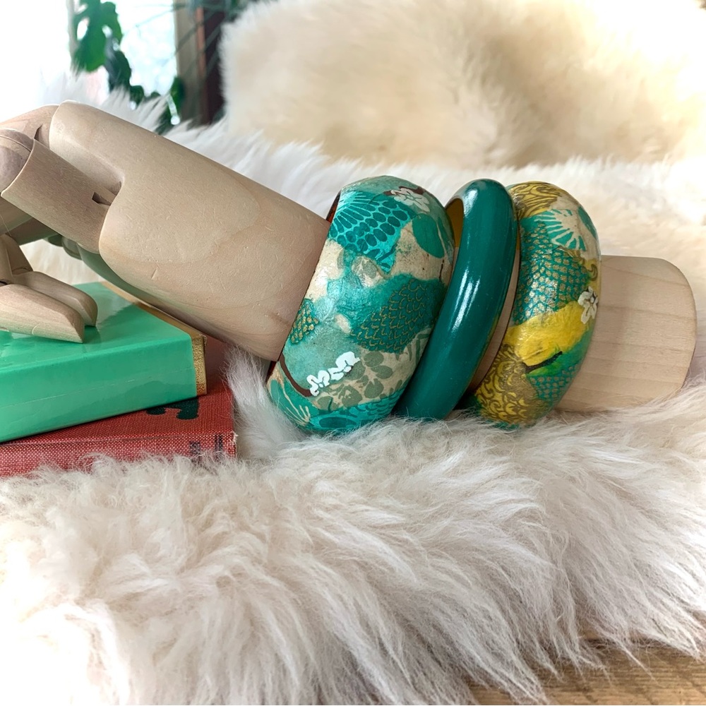 Handmade Bangle Set… “Green Tea” - Picture 2 of 3